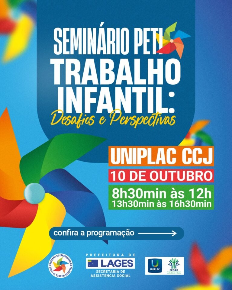 Lages promove seminário sobre trabalho infantil no dia 10 de outubro