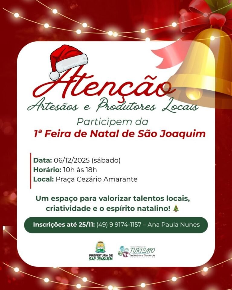 São Joaquim realiza 1ª Feira de Natal com foco em cultura e economia criativa