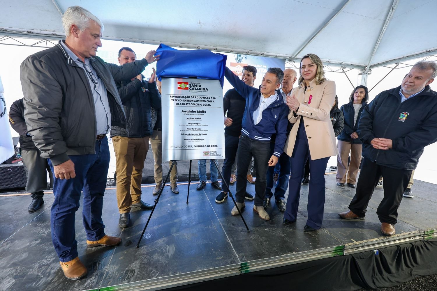 Governo de SC entrega revitalização da SC-114 em Otacílio Costa