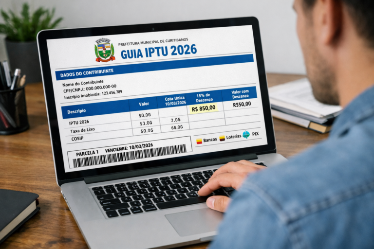 Curitibanos disponibiliza emissão online do IPTU 2026
