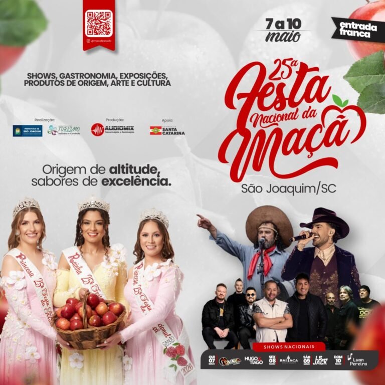 Festa Nacional da Maçã movimenta São Joaquim com shows e cultura serrana