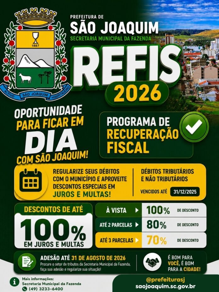 Refis 2026 São Joaquim